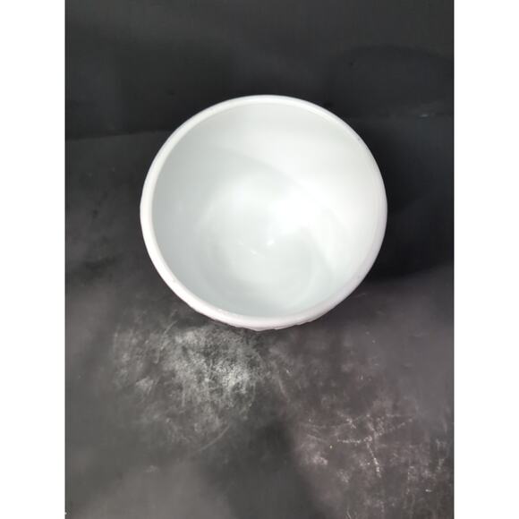 FTD Oak Leaf Milk Glass Pedestal Planter, Vintage Vase, Compote, Decorative Dish - Picture 4 of 9